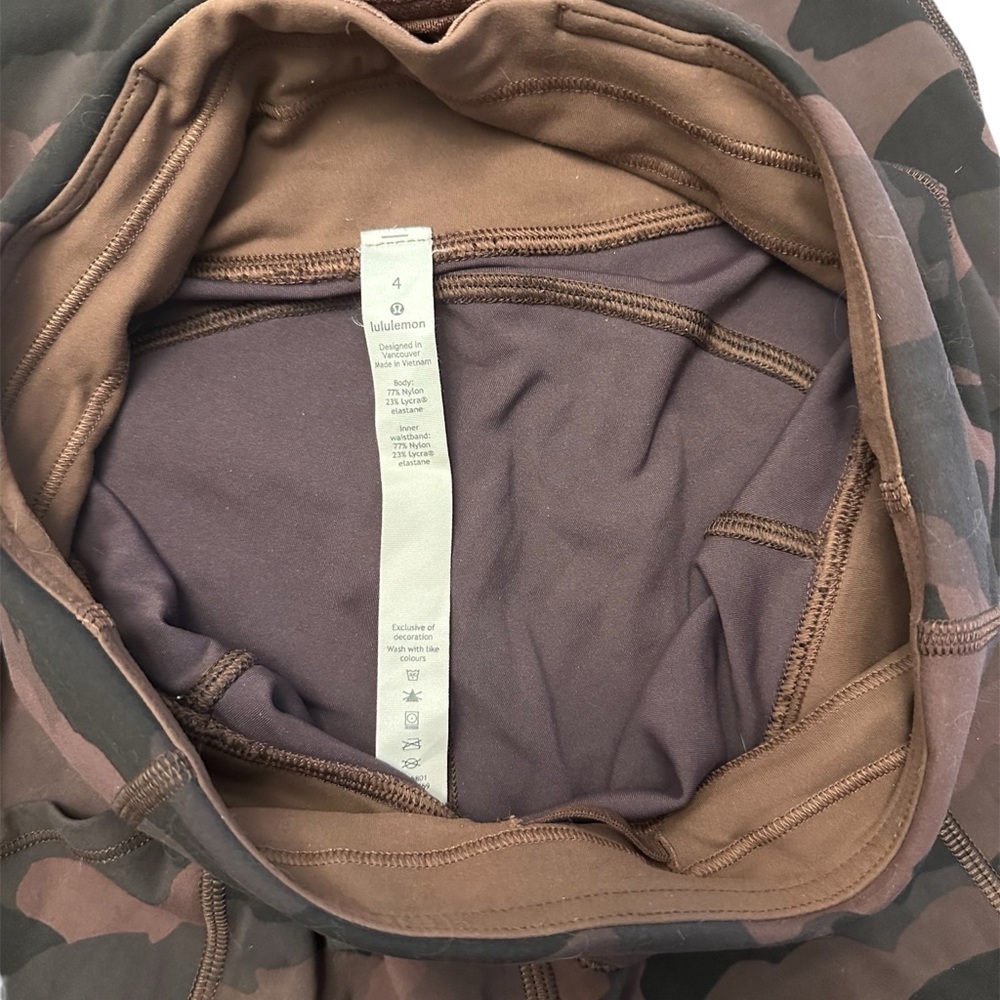 Lululemon Invigorate High-Rise Tight Leggings Heritage Camo Brown Women’s 4 25” - Picture 3 of 11